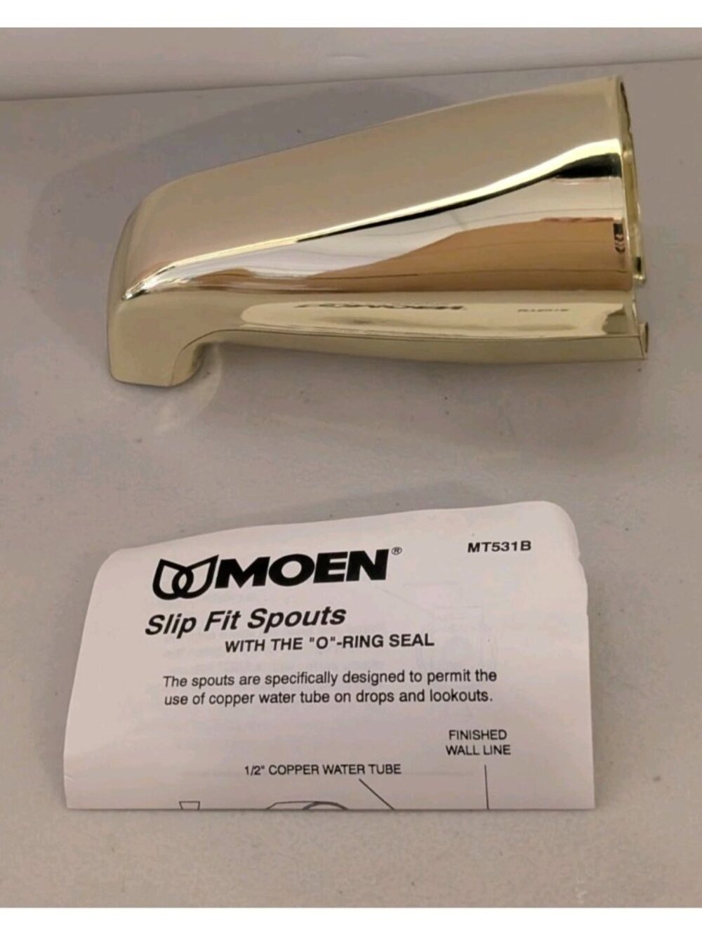 Moen MT531B Tub Spout with O Ring Seal New Gold Brass Bathroom Bathtub